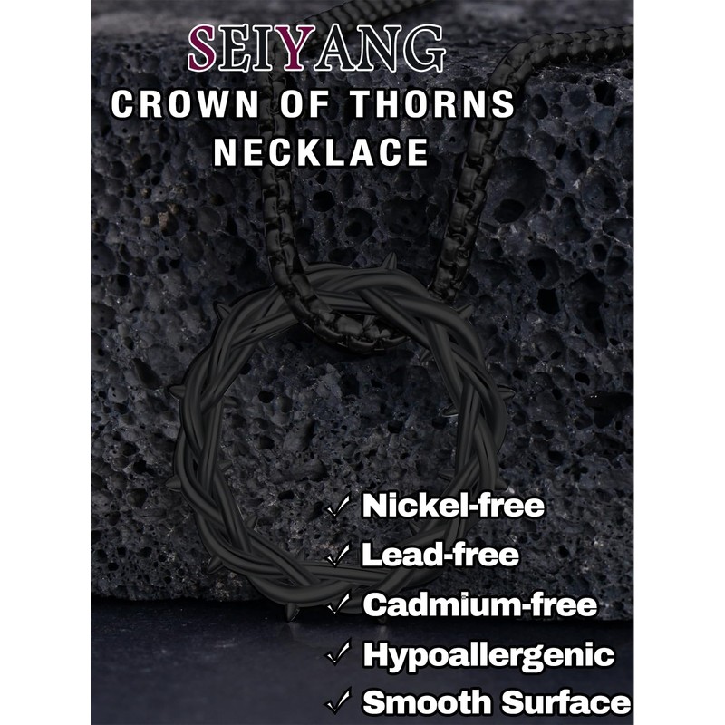 Seiyang Crown of Thorns Necklace for Men Women 925 Sterling