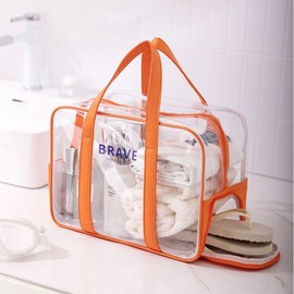 Waterproof Swimming Bag with Portable Shoe Compartment for Cosmetics & Toiletries Large Beach Bag with Shoe Compartment, Orange 2ea