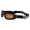 Epoch Eyewear Sport Padded Motorcycle Goggles Black with Amber Lens,
