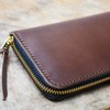 atelierCODEL Men's Long Wallet, Round Zipper, Tochigi Leather, Genuine Leather,