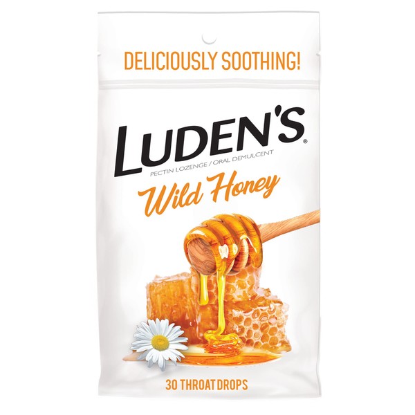 Luden's Deliciously Soothing Throat Drops, Wild Honey, 30 Count