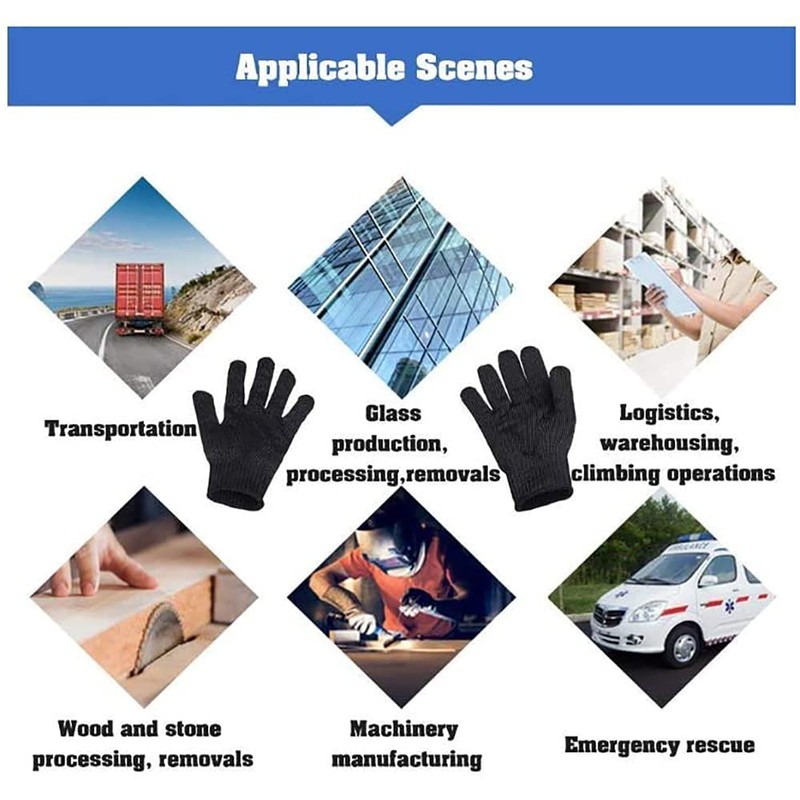 ANCLLO Level 5 Safe Cut Resistant Glove Metal Wire Glove