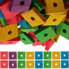 SEWACC 100pcs Parrot Wooden Chewing Toys, Bird Toy Wood Blocks,