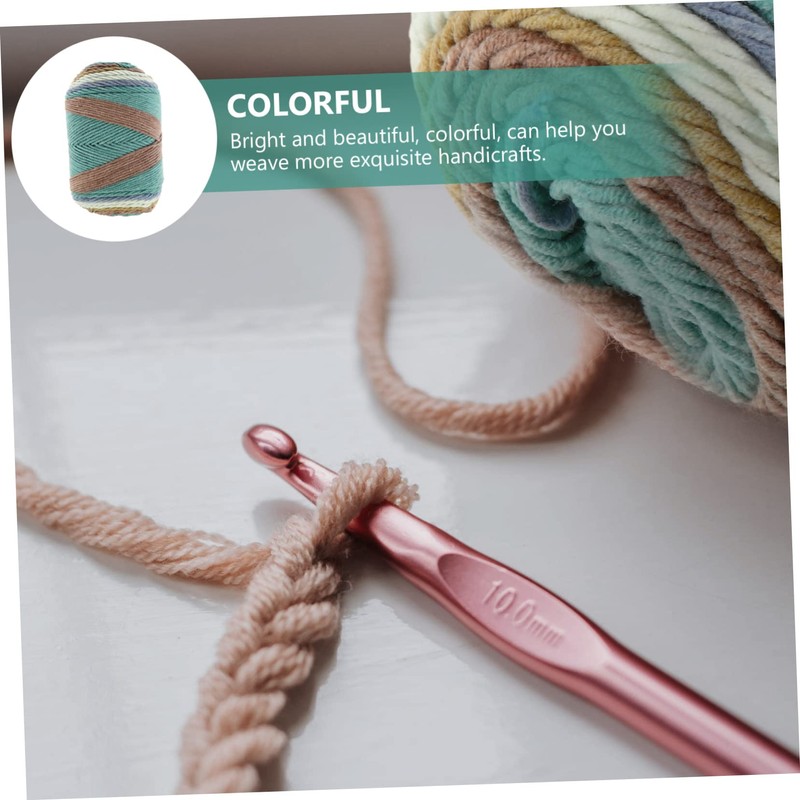 DOITOOL 1roll Strand Rainbow Yarn for Knitting Projects Soft and