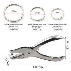 Book Rings Set, Binder Rings, 90 Pieces Binder Rings, Book Rings with Punch Pliers, Ring Binder, Index Cards Rings Ring Binding Silver Book Ring for Loose Leaf Scrapbook Album Book Binding DIY