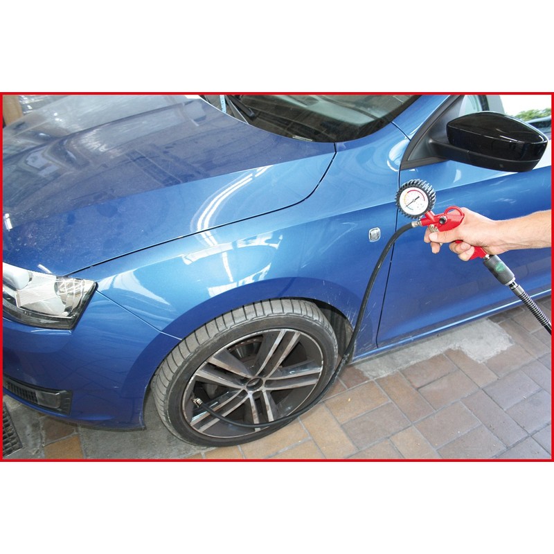 KS Tools 515.1920 Compressed Air Tyre Inflation Gauge, 0 12Bar