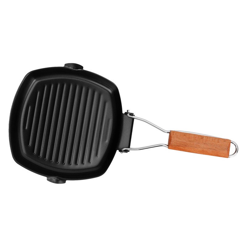 Frying Pan Folding Non Stick Portable Anti Scald Wooden Handle