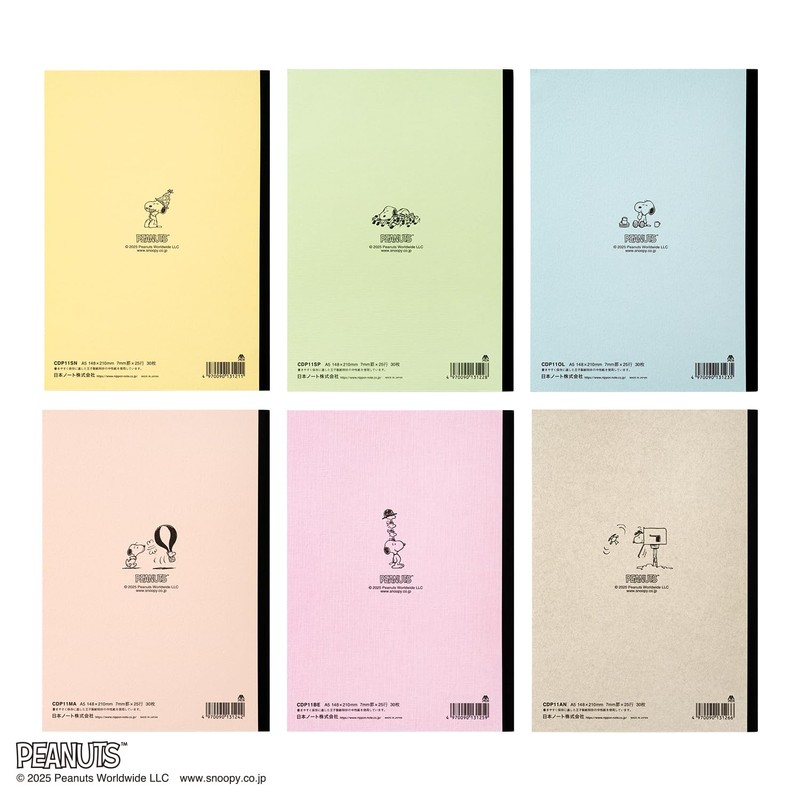 Apica CDP11X6T Notebook PEANUTS COP Snoopy A5 Assorted Pack of