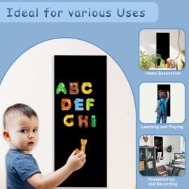 Magnetic Chalkboard Contact Paper for Wall,Peel and Stick Self Adhesive Blackboard Wall Decal Roll with 6 Chalk for Home School,40" x 16",Black (CB-BK-40100)