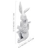 AuldHome Design Easter Reading Rabbit Figurine w/Baby Rabbit; Farmhouse White