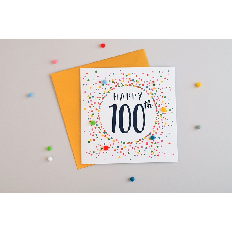 Pom Pom "100th" Greeting Card