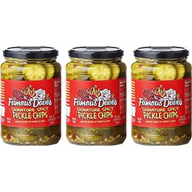 Famous Dave's Signature Spicy Pickles 24oz Glass Jar (Pack of 3) (Pickle Chips) (1-Pack)