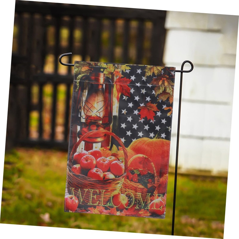 Ipetboom 2pcs Double-sided Autumn Garden Flags Fall Pumpkin Decor Welcome