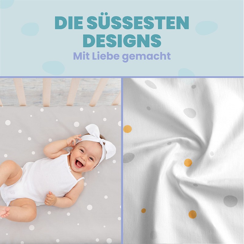 2 x fitted sheets made of 100% cotton with elastic