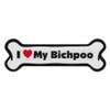 Refrigerator Magnet - Dog Bone - I Love My Bichpoo