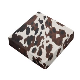 Eheartsgir Brown Cow Print Outdoor Seat Cushion Cover with Zipper Stain Resistant Washable Patio Chair Cushions Cover Soft Furniture Protector for Indoor Balcony Swimming Pool Chair Decor