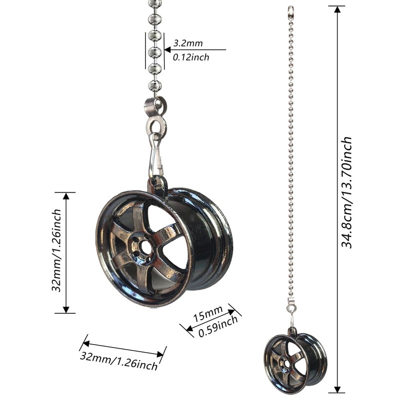OMYZERO 12 inch Ceiling Fan Pull Chain Wheel Charm Pendant