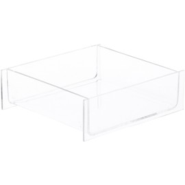 Plymor Clear Acrylic Square Open Top Merchandise Display Tray, 6" W x 6" D x 2" H (6 Pack)