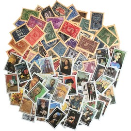 Vintage Stamp Style Sticker Set Retro Ticket Painting Stickers for Art Craft Scrapbooking Journaling Planner Calendar Diary Book Letter Card Envelope Journal