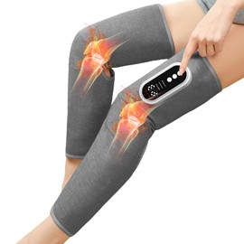 Leg Massager with Air Compression, Electric Leg Massager with 3 Modes & Intensity & Knee Heating, with LCD Display, Lymphatic Drainage Massagers with 15 Minutes Timer - Single