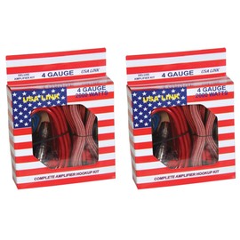 Q-Power 4 Gauge 2000 Watt Car Speaker Wiring Amplifier Complete Installation Kit with RCA Accessory Equipment, (2 Pack)