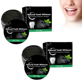 2 Stück Natürliche Aktivkohle Pulver Zahnaufhellung, Teeth Whitening Powder, Zahnreinigung Pulver, Zahnaufhellung und Bleaching Pulver, für Entfernung von Zahnflecken, Erfrischender Atem
