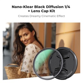 K&F Concept 37mm Black Diffusion Filter 1/4 with Lens Cap, Cinematic Effect Mist Filter for Video/Vlog/Portrait Photography (Nano-K Series)