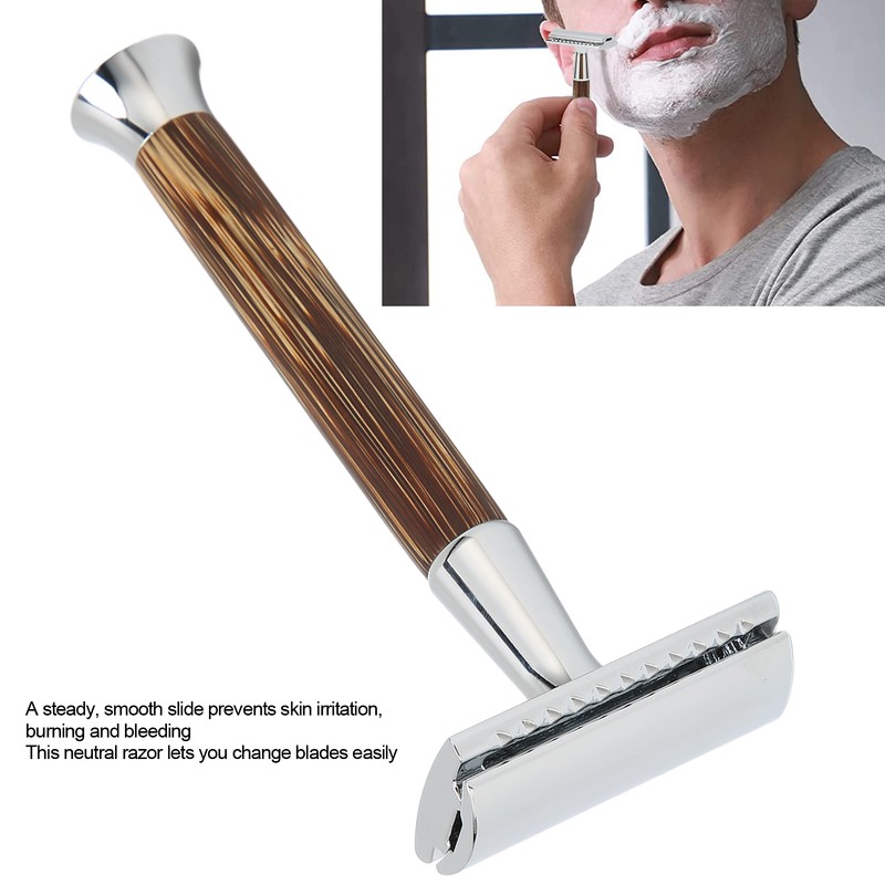 Safety Shaver Professional Double Edge Razor with Heavy Duty Long