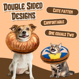 Ladadee Inflatable Dog Cone Collar After Surgery, Soft Recovery Suit Dog Cat Cone Collar Alternative for Dogs Cats, Dog Neck Donut Elizabethan Collar Cone for Small Medium Large Dogs to Stop Licking