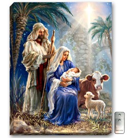 Glow Decor Holy Night 18"X24" Backlit Print with Remote Control, Multi