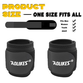 2 PCS Wrist Supports Wrist Wraps, Wrap-Around Compression Weightlifting Wrist Wraps for Gym Training, Double Velcro Fixation for Badminton Basketball Tennis Dumbbell