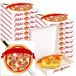 Reallnaive 48 Pcs Mini Pizza Boxes Bulks 5.1 Inch Pizza Planet for Pizza Party Favors Mini Pizza Boxes Decorations Pizza Planet Birthday Party Supplies