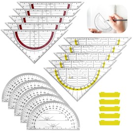 LPAMABA Set Square with Removable Handle Geometry Triangle for Circles Drawing Triangle Protractor 16 cm Triangle Ruler for School and Office Students Designer Pack of 15