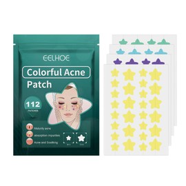 1 Acne Patch Star, Tea Tree Oil Spot Sticker, Water Colloidal Patch for Acne, Flaws, and Facial Acne (112 dots, 8mm and 12mm)