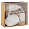 Premier Housewares Earth Bathroom Set-White/Bamboo-3 Piece, Dolomite, 20 x 21