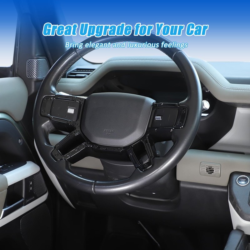ABS Black Car Steering Wheel Decoration Frame Trim Compatible with
