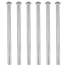 FINBe 4 Inch Silver Stainless Steel Straight Door Hinge Pin, 6PCS