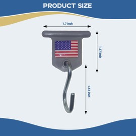 RVPNR RV Awning Light Clip with Flag RV Party Light Holder Camper Awning Hook Light Accessory Plastic and Metal Light S Shaped Hook Gray Camper Light Support Hanger for Camping