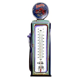 Crispe Analogue Indoor Outdoor Thermometer 'Motorcycles' Metal 48 x 15 Decorative for Home and Garden Weatherproof