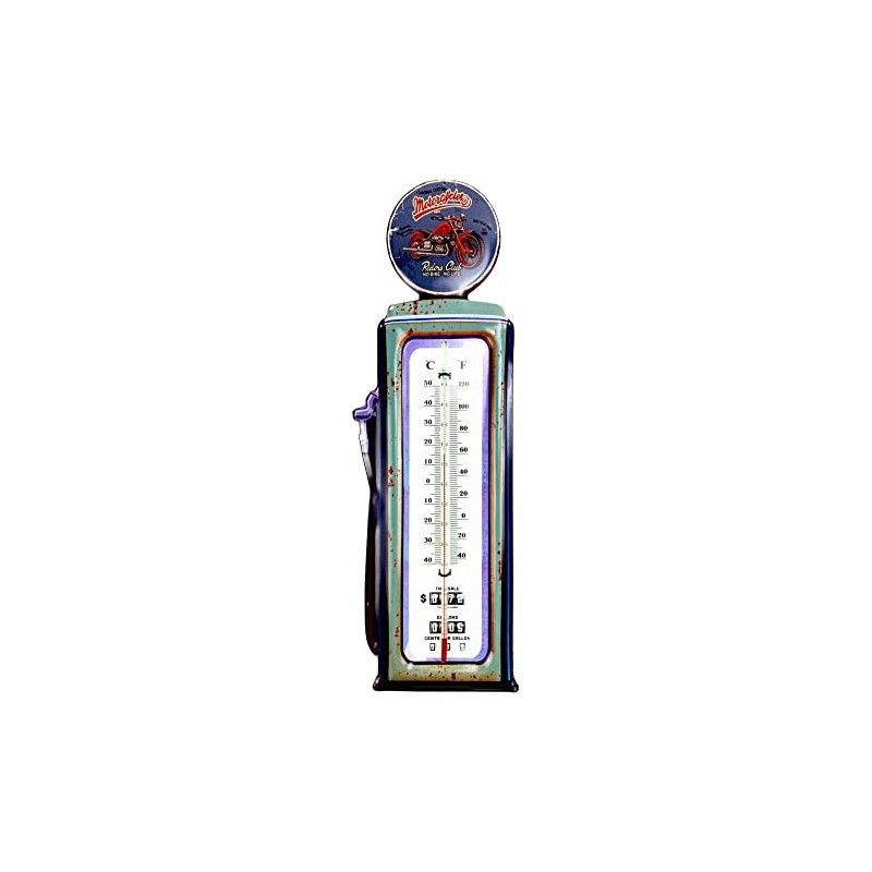 Crispe Analogue Indoor Outdoor Thermometer 'Motorcycles' Metal 48 x 15