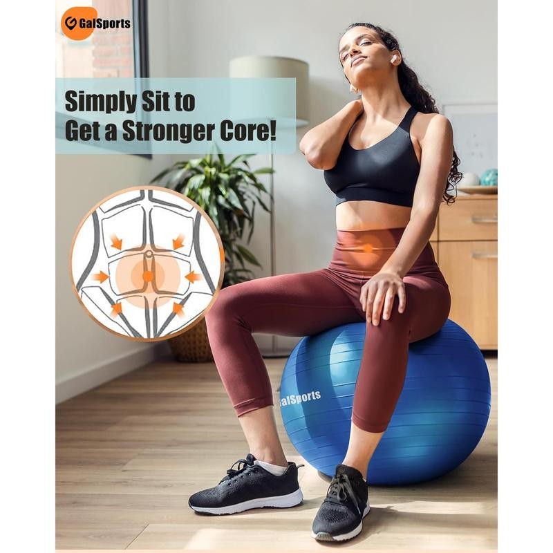 GalSports Yoga Ball Exercise Ball - Anti-Burst & Slip Resistant,