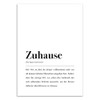 Zuhause Poster: DIN A4 Definition