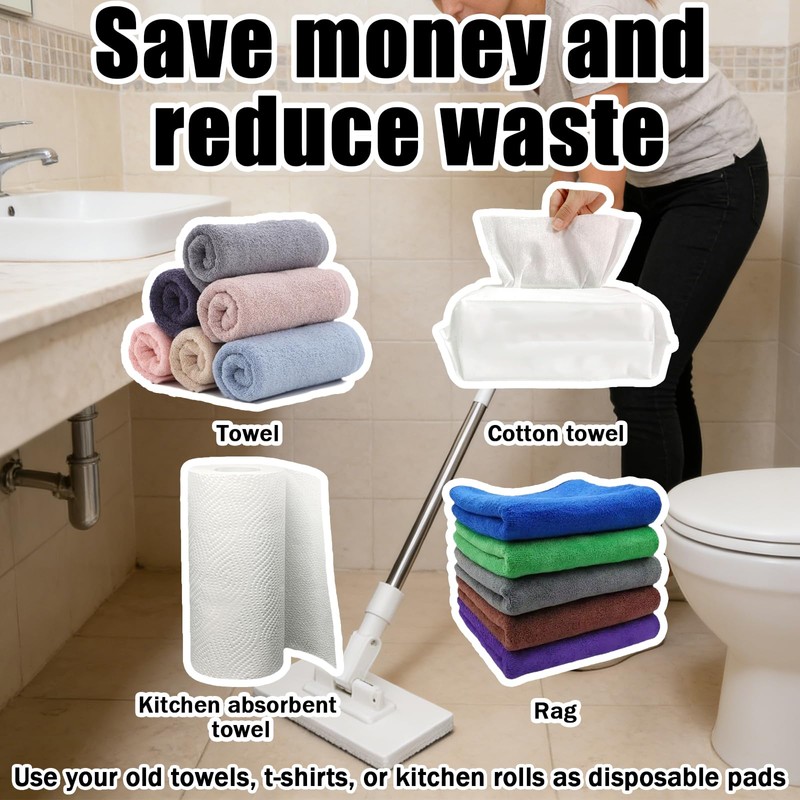 Snap Grip Mini Mop, Zero Touch Cloth Changing Flat Mop