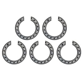 5Pcs Yootones Guitar Soundhole Rosette Decal Sticker Self-Adhesive Inlay Stickers Decals Compatible with Acoustic Classical Guitar Parts Replacement (Black)