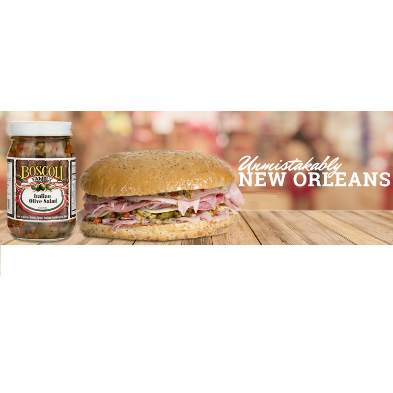 Boscoli Italian Mild Olive Salad 4 Jars 16oz/439g Each For