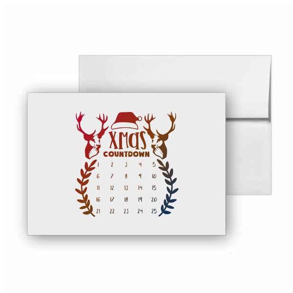 Christmas countdown calendar with antlers and a santa hat, christmas