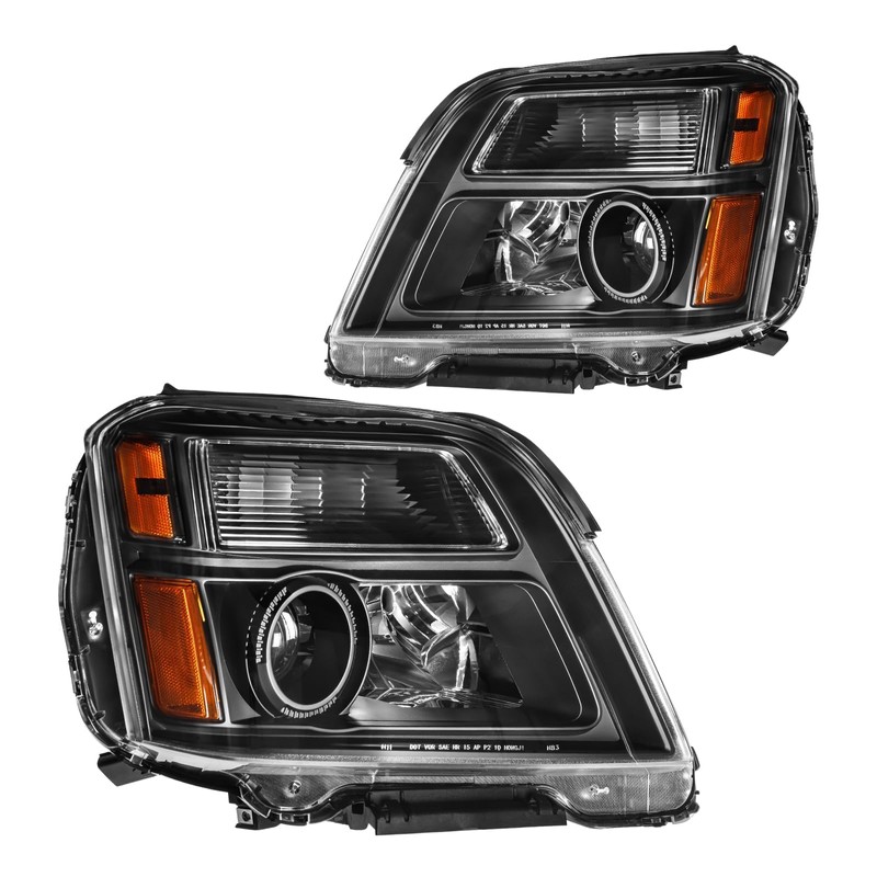 PHILTOP Headlight Assembly, Black Headlights Replacement Compatible with 2016-2017 Terrain
