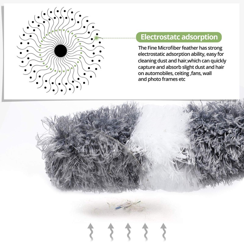 DELUX Microfiber Feather Duster Extendable Duster with 100 inches Extra