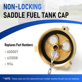 JKIANTECH Non-Locking Saddle Tank Fuel Cap Female, Fits for Ford L-Class Heavy Duty Trucks 1990-1998, for Freightliner M2 Cascadia and More - 2-1/4" Diameter, 11-1/2" NPSF Threads, Brass Vented