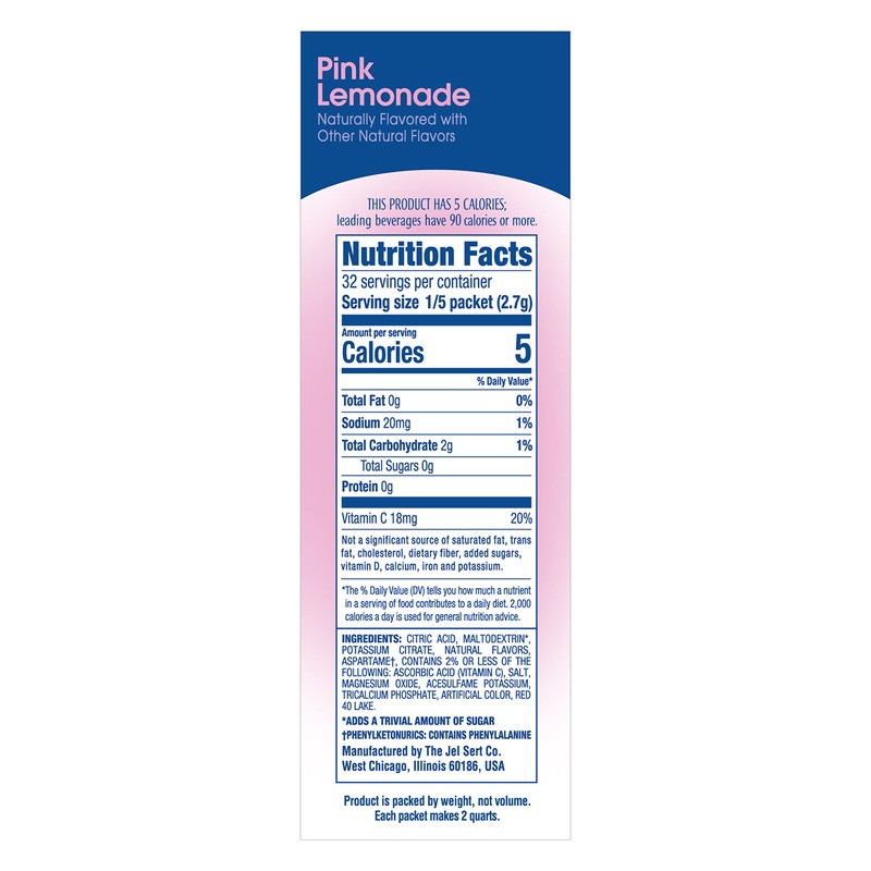 Wyler's Light Pitcher Packs, Water Drink Mix, Pink Lemonade, 6